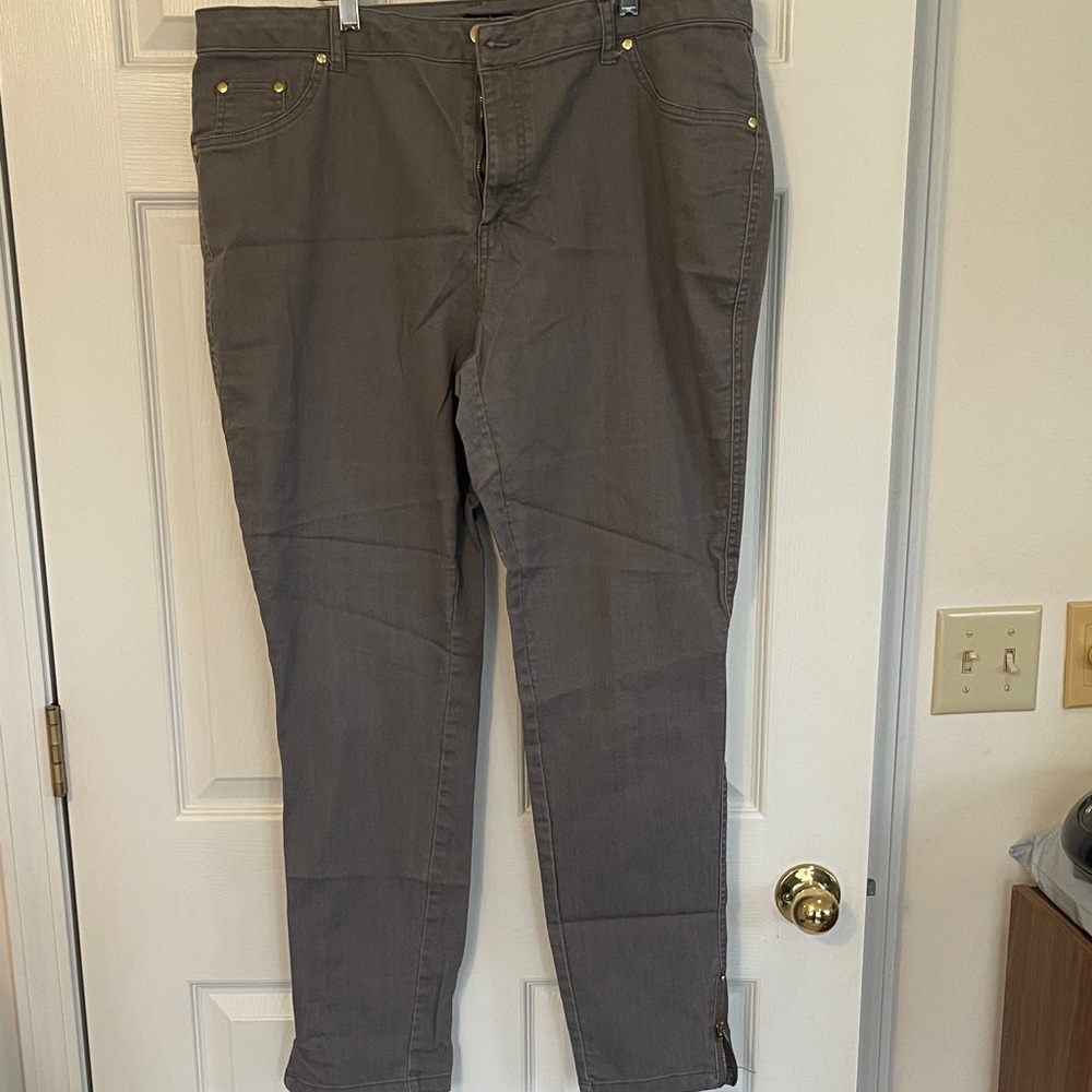 IMAN Charcoal Ankle Jeans SZ 18W EUC